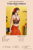 Open-Back Halter Neck Ethnic Print Crop Blouse 5260