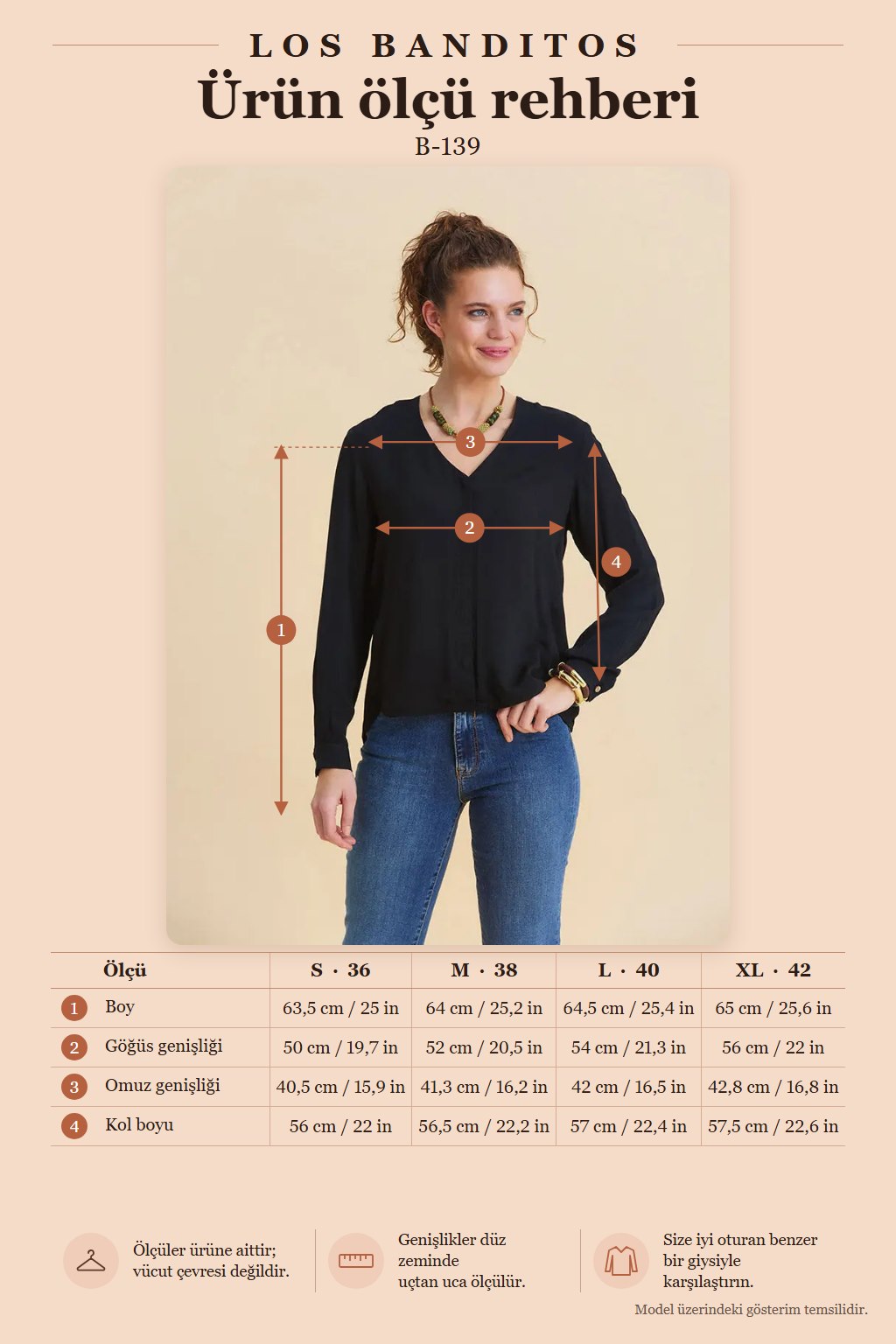 V-Neck Buttoned Black Long Sleeve Blouse 7321
