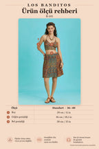 Open-Back Halter Neck Patterned Crop Blouse with Cups 5259