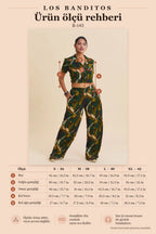 Collared Button-Up Khaki Crop Blouse 7282