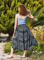 Gri Desenli Beli Lastikli Pantolon 3232