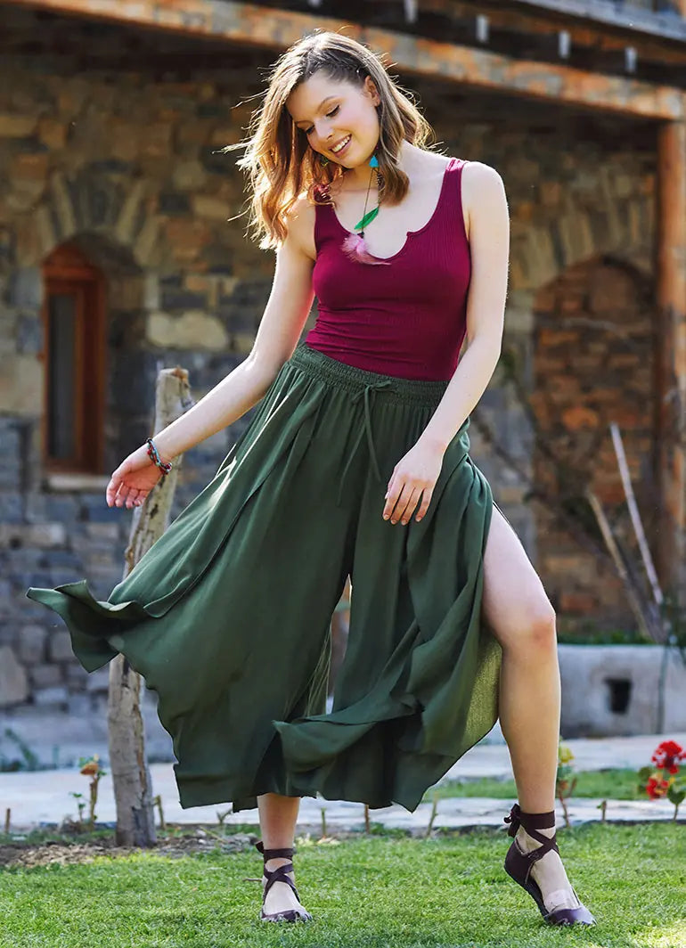 Haki Beli Lastikli Pantolon 3234