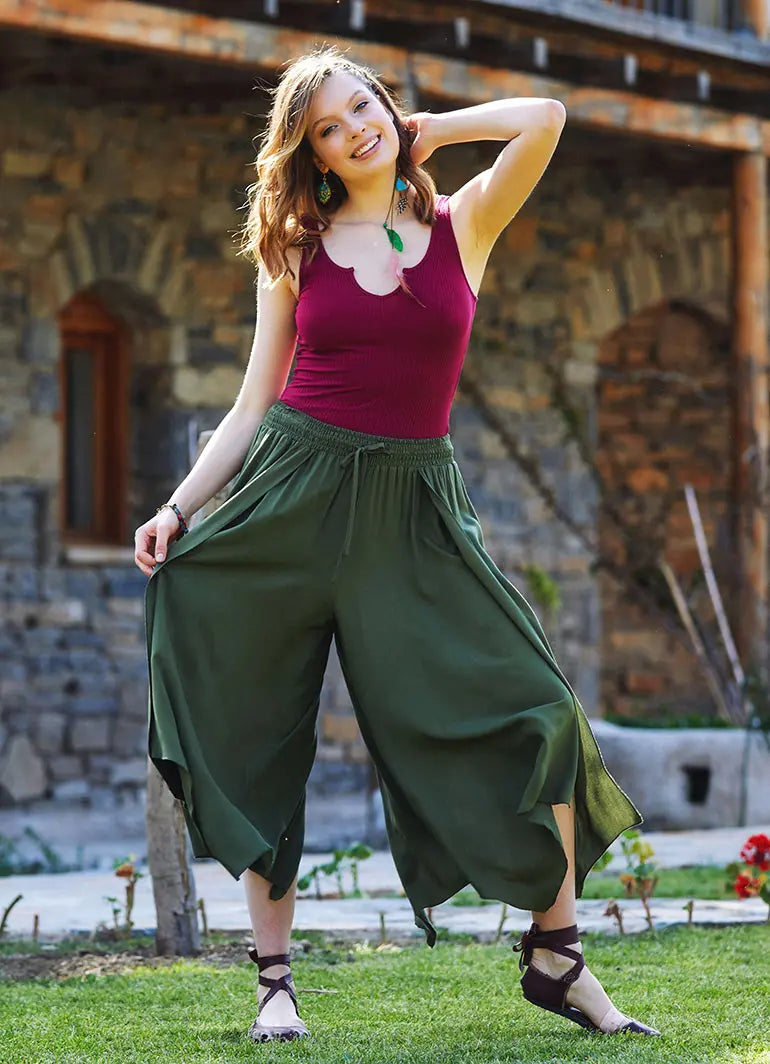 Haki Beli Lastikli Pantolon 3234