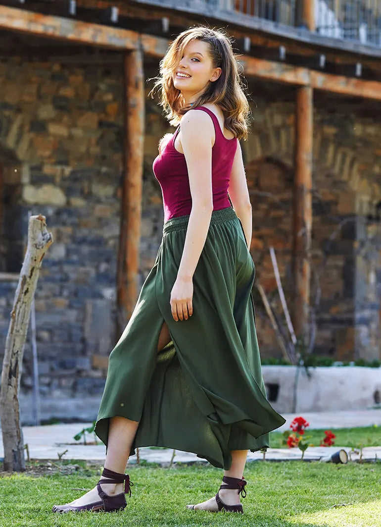 Haki Beli Lastikli Pantolon 3234