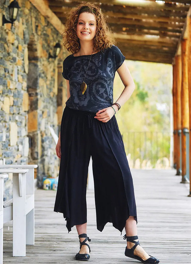 Siyah Beli Lastikli Pantolon 3235