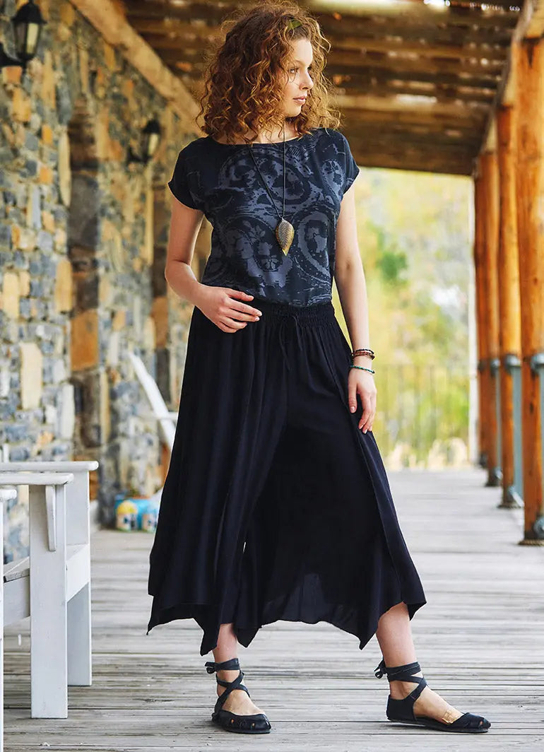 Siyah Beli Lastikli Pantolon 3235