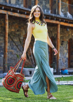 Bohem Stil Geniş Paça Haki Pantolon 3304
