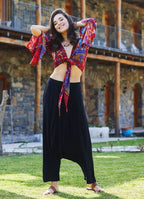 Siyah Pileli Şalvar Pantolon 3244