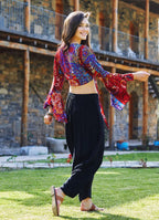 Siyah Pileli Şalvar Pantolon 3244