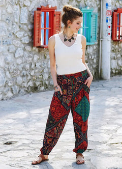 Authentic Patterned Bohemian Style Loose Harem Pants 3356