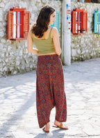 Etnik Desenli Fermuarlı Modern Şalvar Pantolon 3229