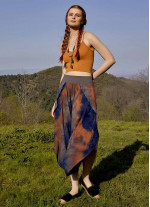 Batik Desenli Yırtmaçlı Dökümlü Kadın Şalvar Pantolon