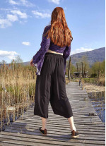 Ön Pilikaşe Detaylı Kadın Siyah Pantolon Etek