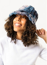 Lacivert Desenli Bucket Kadın Şapka