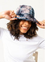 Lacivert Desenli Bucket Kadın Şapka