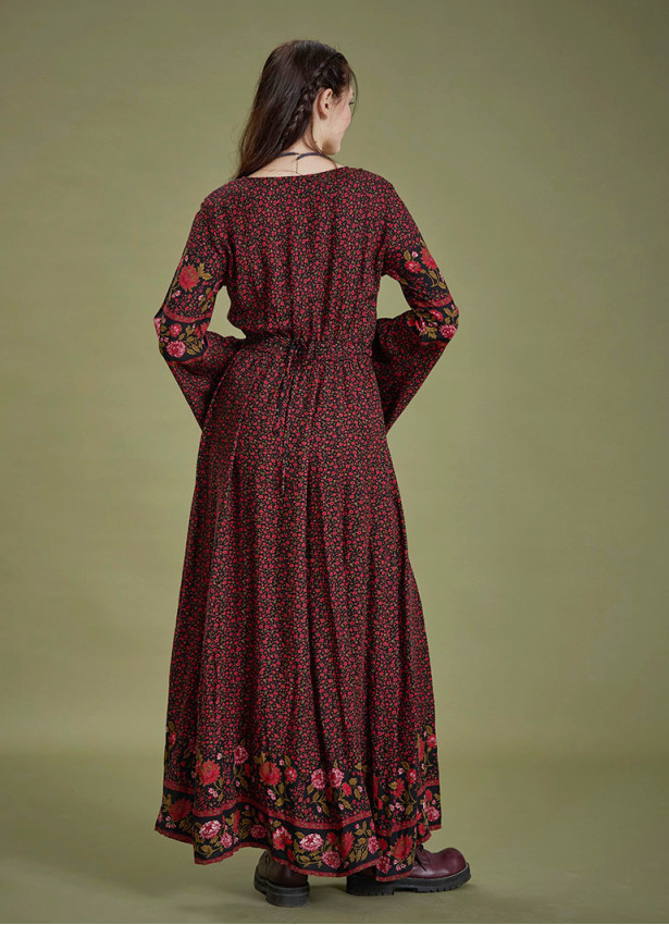 Siyah Defne Kayık Yaka Belden Bağlamalı İspanyol Kol Kadın Elbise 6621