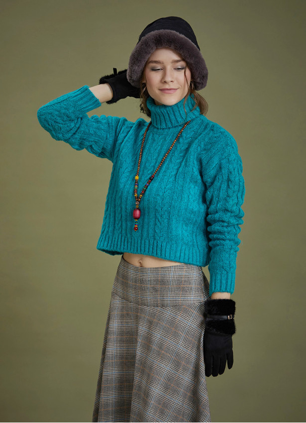 İçi Polarlı Siyah Bucket Kadın Şapka 6699