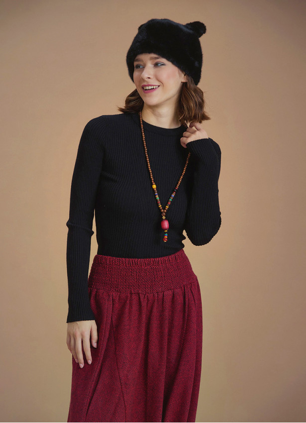 Bisiklet Yaka Slim Siyah Triko Kazak 6590