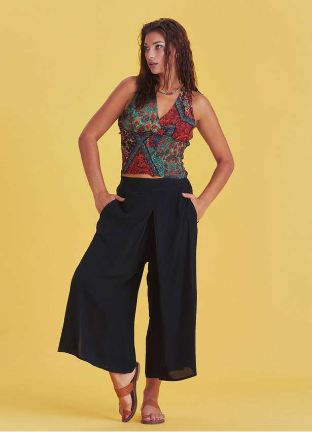 Ön Pilikaşe Detaylı Kadın Siyah Pantolon Etek 4894