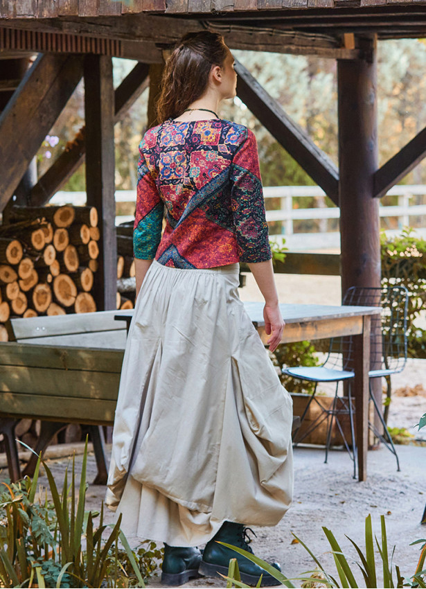 Beli Bağcıklı Cepli Krem Balon Etek 7114