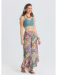 İnce Askılı Düğme Detaylı Mavi Crop Bluz 7246
