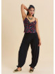 Rahat Kesim Paçası Büzgülü Siyah Kadın Viskon Pantolon 7184