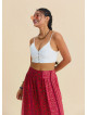 İnce Askılı Düğme Detaylı Beyaz Crop Top 7248