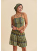 Ayarlanabilir Askılı Sırtı Lastikli Hardal Crop Bluz 7269