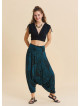 Drape Bel Paçası Lastikli Petrol Yoga Pantolonu 7180