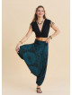 Drape Bel Paçası Lastikli Petrol Yoga Pantolonu 7180