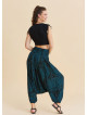 Drape Bel Paçası Lastikli Petrol Yoga Pantolonu 7180