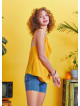 Yazlık Bohem Stil Degaje Yaka Turuncu Bluz 5146