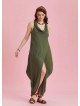 Haki Degaje Yaka Otantik Elbise 6263