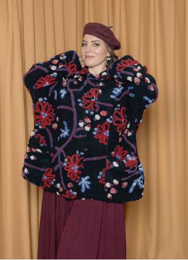 Cepli Düğme Detaylı Uzun Kollu Siyah Hırka 7118