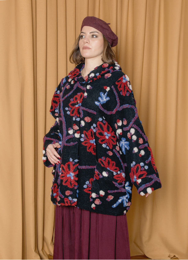 Cepli Düğme Detaylı Uzun Kollu Siyah Hırka 7118