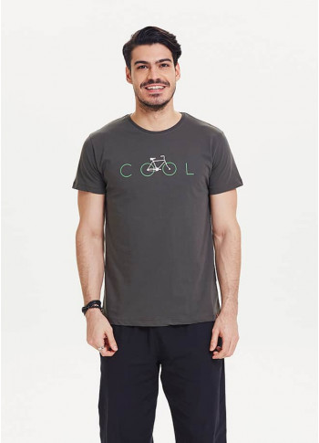 Cool Baskılı Kısa Kollu Erkek Füme T-Shirt