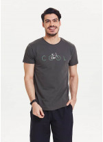 Cool Baskılı Kısa Kollu Erkek Füme T-Shirt