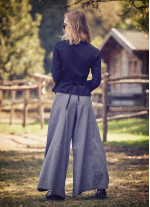 Bohem Bağcıklı Uzun Kollu Koton Kadın Siyah Bluz