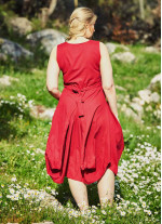 Belden Bağlamalı Cepli Büyük Beden Kırmızı Elbise