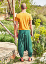 Bağcıklı Cepli Kapri Erkek Yeşil Şalvar Pantolon