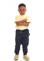 Çocuk Elastik Bilekli Bağcıklı Siyah Şalvar Erkek Pantolon