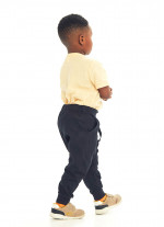 Çocuk Elastik Bilekli Bağcıklı Siyah Şalvar Erkek Pantolon