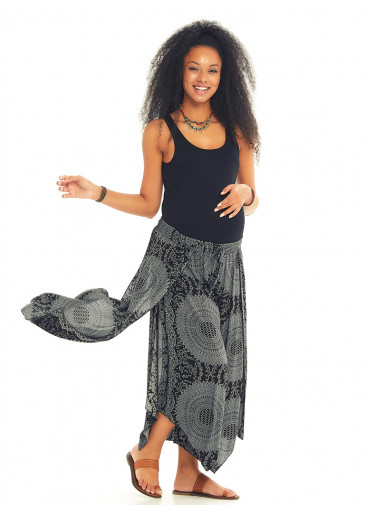 Gri Desenli Beli Lastikli Hamile Pantolon 3541