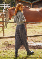 Gipe Bel Detaylı Kışlık Örme Kadın Şalvar Pantolon