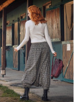 Hitit Desenli Doğal Düğmeli Cepli Kadın Şalvar Pantolon