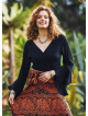 Siyah İspanyol Kol Crop Bluz 3190