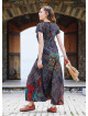 Otantik Desenli Bohem Tarz U Yaka Patch Elbise 3354