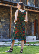 Yeşil Zambak Yazlık Kısa Asimetrik Kesim Elbise