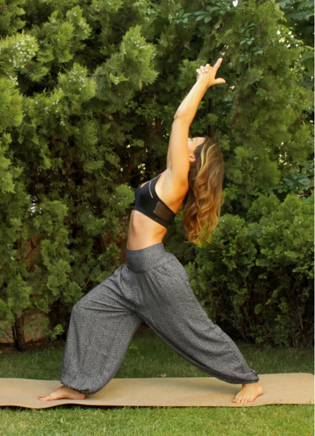 Dökümlü Beli Lastikli Tribal Desen Kadın Şalvar Yoga Pantolon